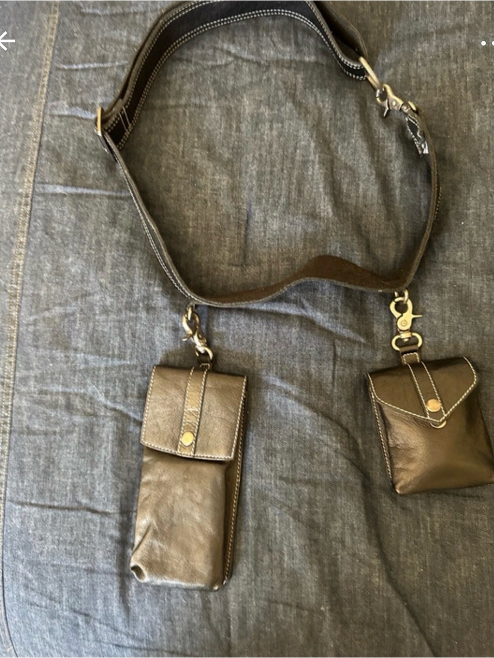 Free People Black Dual Pouch Crossbody Belt Bag